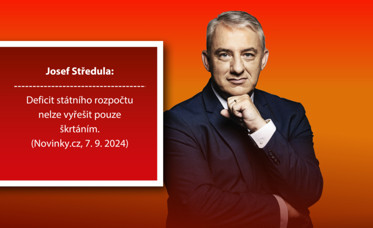 Středula: Deficit státního rozpočtu nelze vyřešit pouze škrtáním. (Novinky.cz, 7. 9. 2024)