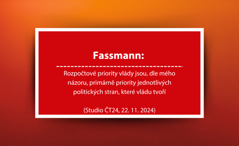 Fassmann: Rozpočtové priority vlády jsou priority jednotlivých politických stran (Studio ČT24, 22. 11. 2024)