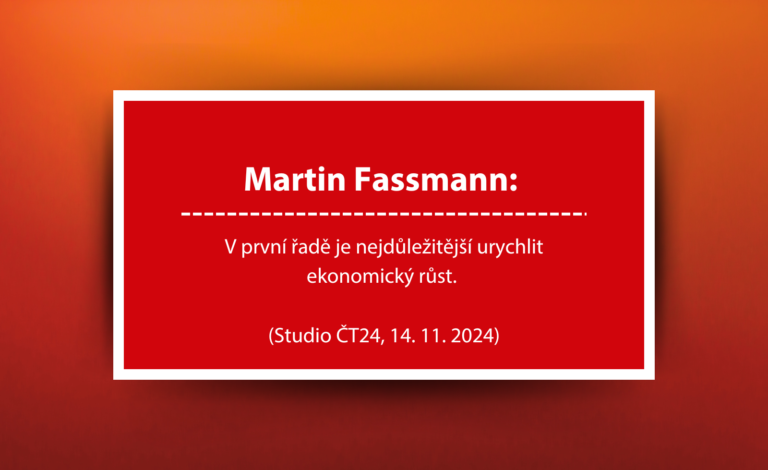 Fassmann: V první řadě je nejdůležitější urychlit ekonomický růst (Studio ČT24, 14. 11. 2024)