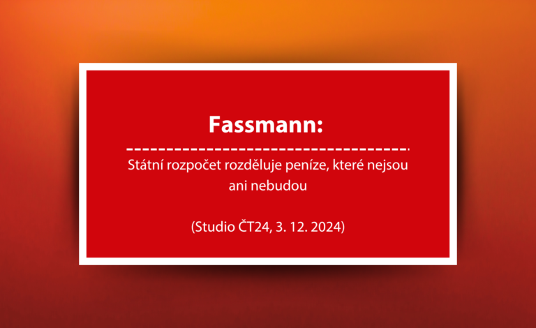 Fassmann: Státní rozpočet rozděluje peníze, které nejsou ani nebudou (Studio ČT24, 3. 12. 2024)